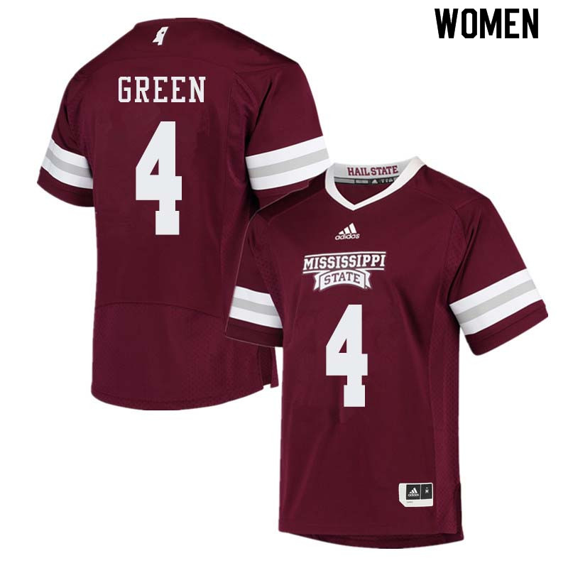 Women #4 Gerri Green Mississippi State Bulldogs College Football Jerseys Sale-Maroon